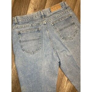 Vintage 90s Riders Womens 12M 32x30.5 High Rise Mom Straight Leg Jeans Light